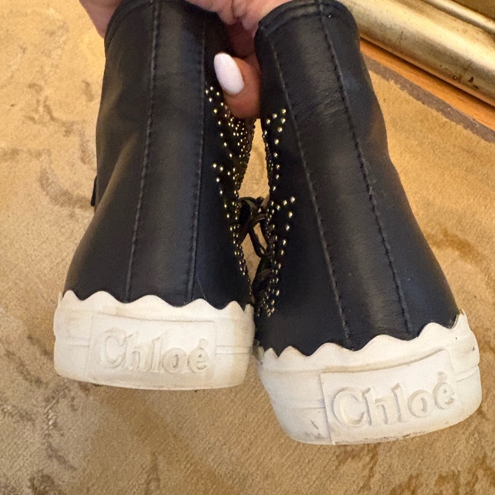 Chloe Studded Black High-Top Sneakers - Picture 6 of 6